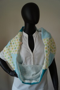 Loop Frau grün Patchwork - lang