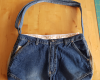 Jeans-Cord-Handtasche - nach der Verwandlung von vorn