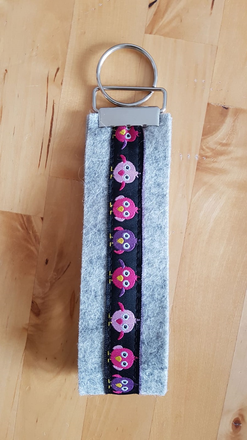 Schlüsselanhänger Webband - mit Eulen